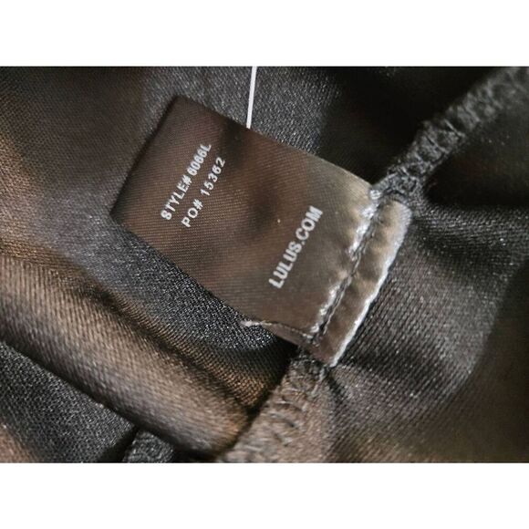 Lulus black with gold accents crossback spaghetti strap gown. Size M. - Picture 11 of 11